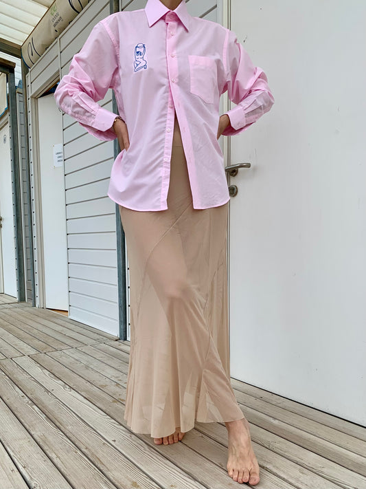 Saturno | Oversized light pink cotton Shirt