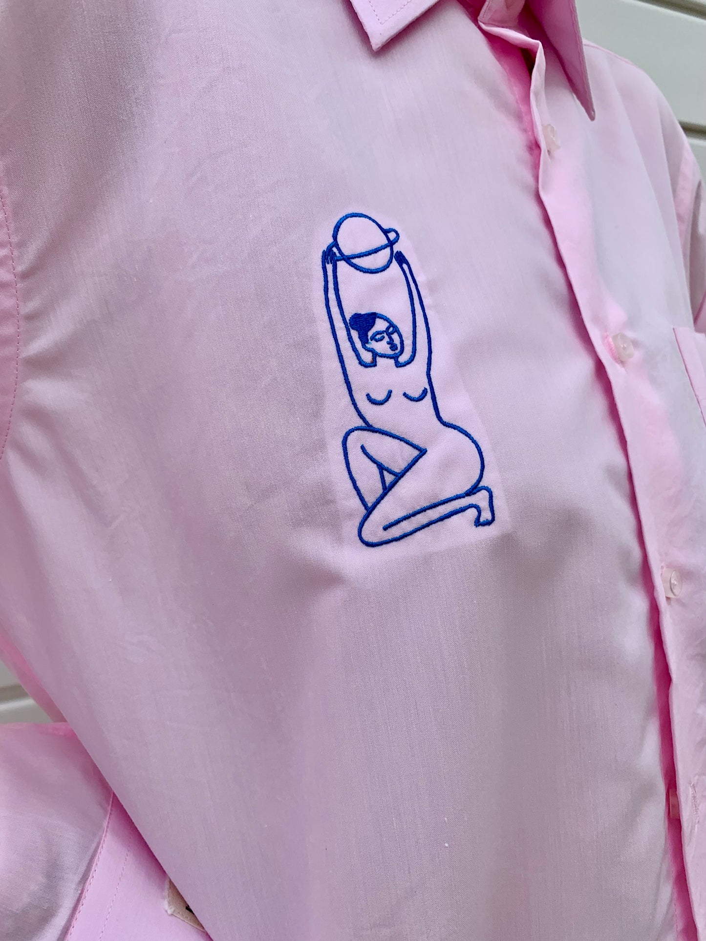 Saturno | Oversized light pink cotton Shirt