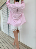 Selene | Oversized light pink cotton Shirt