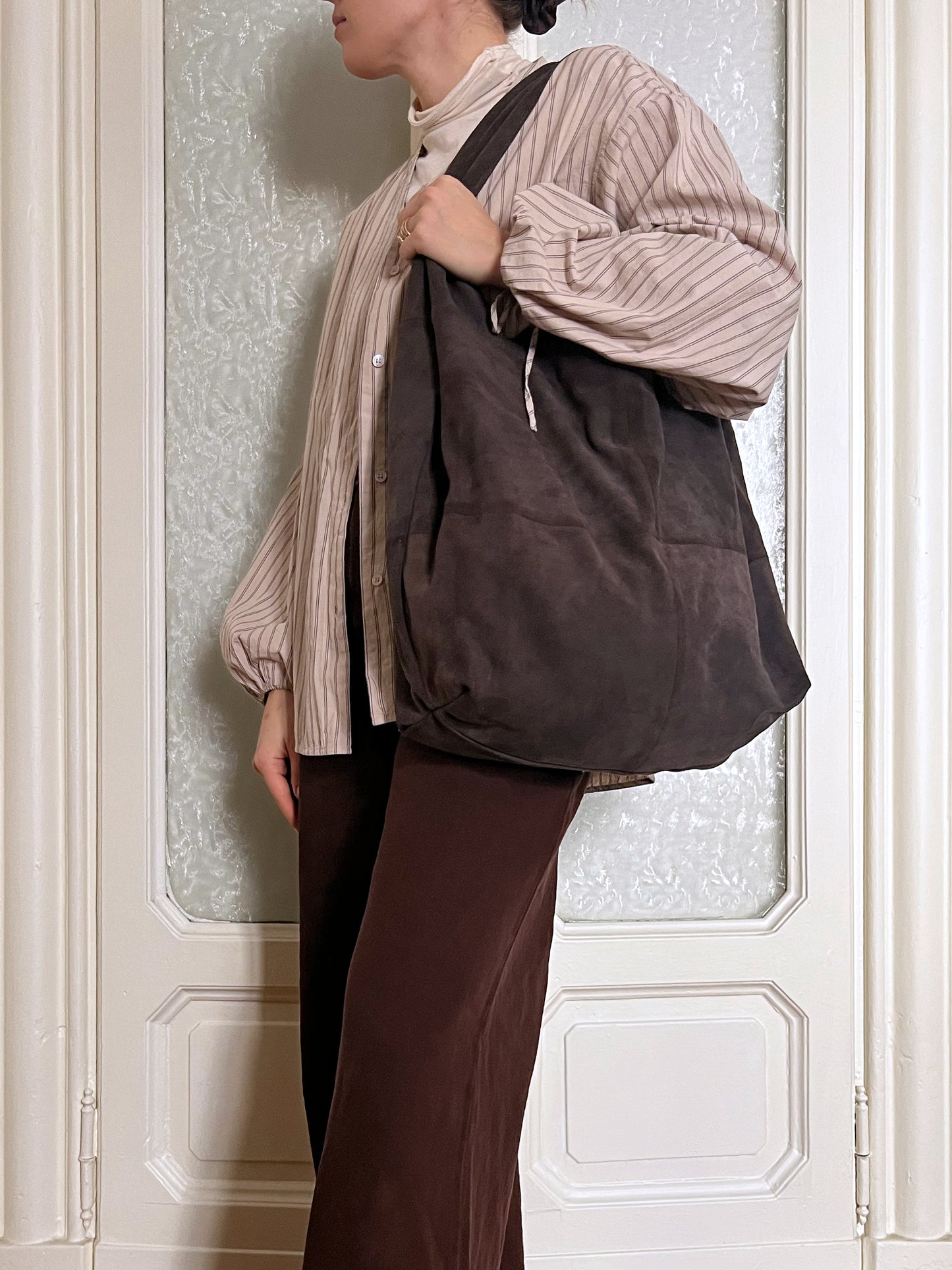 Borse in pelle scamosciata marrone