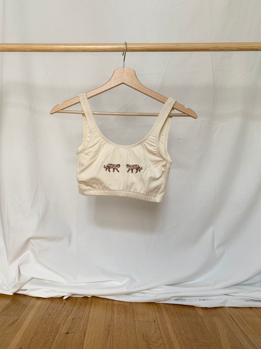 Embroidery Creamy BRA | Tiger