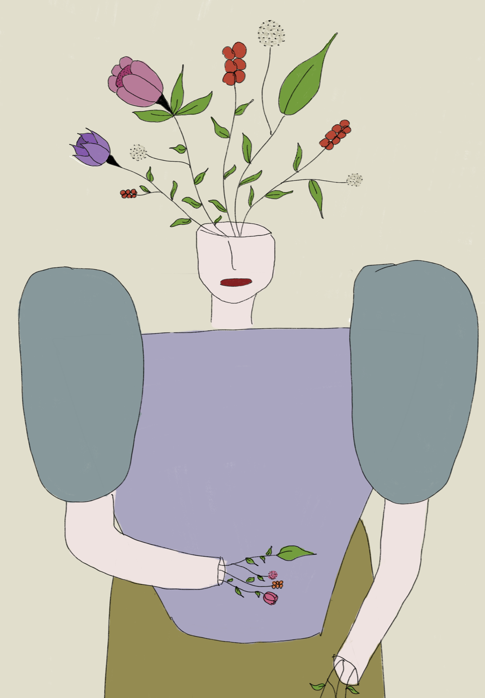 ART PRINT - LADY FLOWER